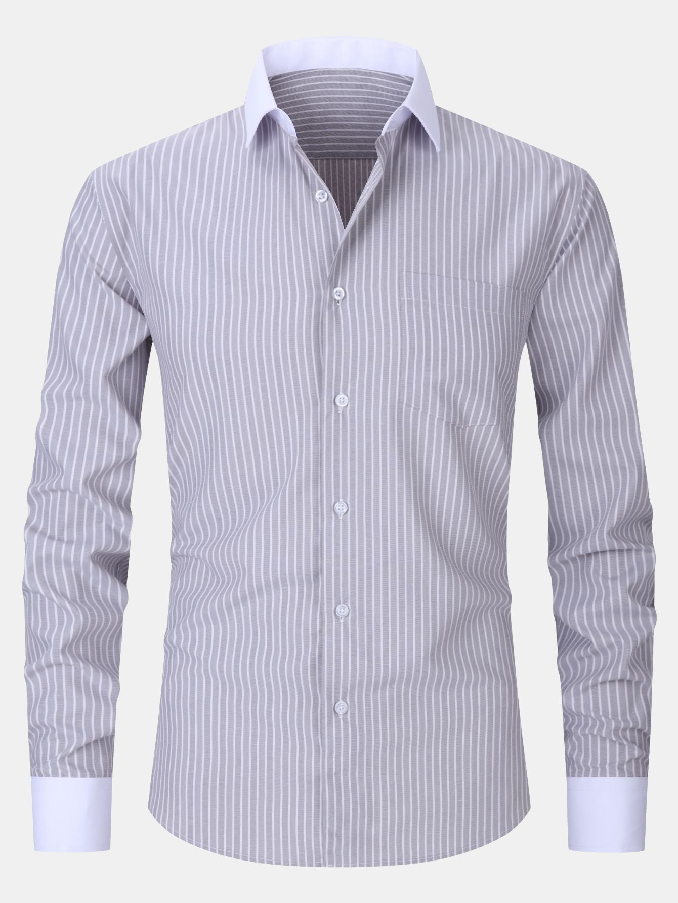 Chemise à col contrasté avec rayures