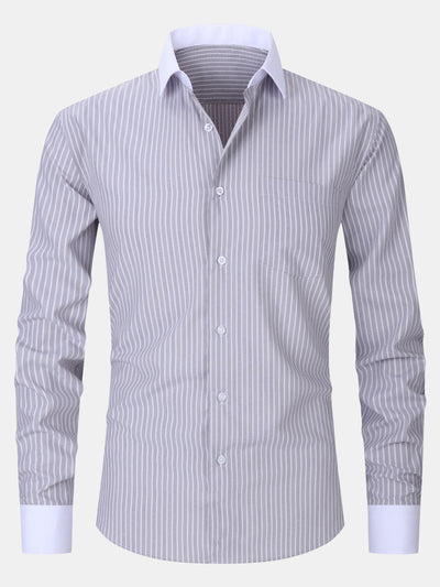 Chemise à col contrasté avec rayures