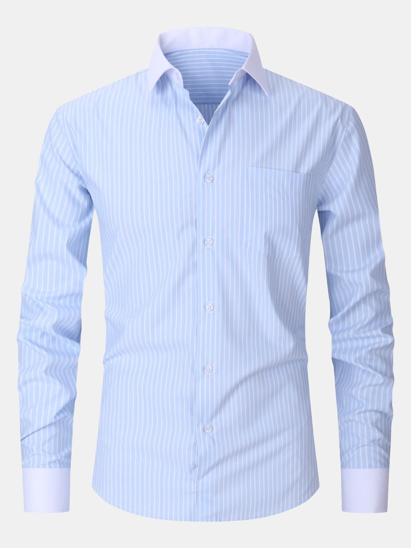 Chemise à col contrasté avec rayures