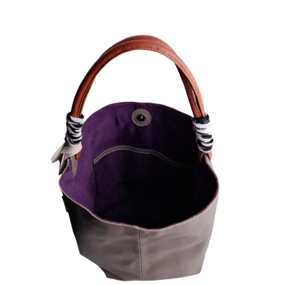 Sac à main en cuir taupe Leah pour dames