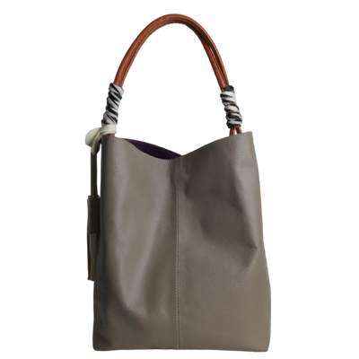 Sac à main en cuir taupe Leah pour dames