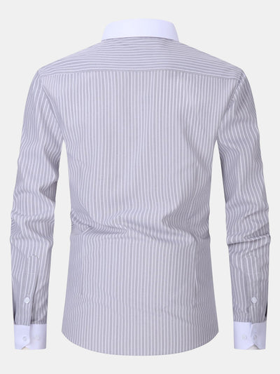 Chemise à col contrasté avec rayures