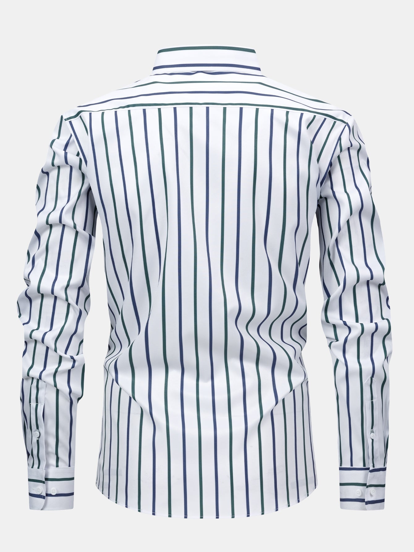 Chemise à rayures à manches longues avec boutons & pantalon fuselé slim fit