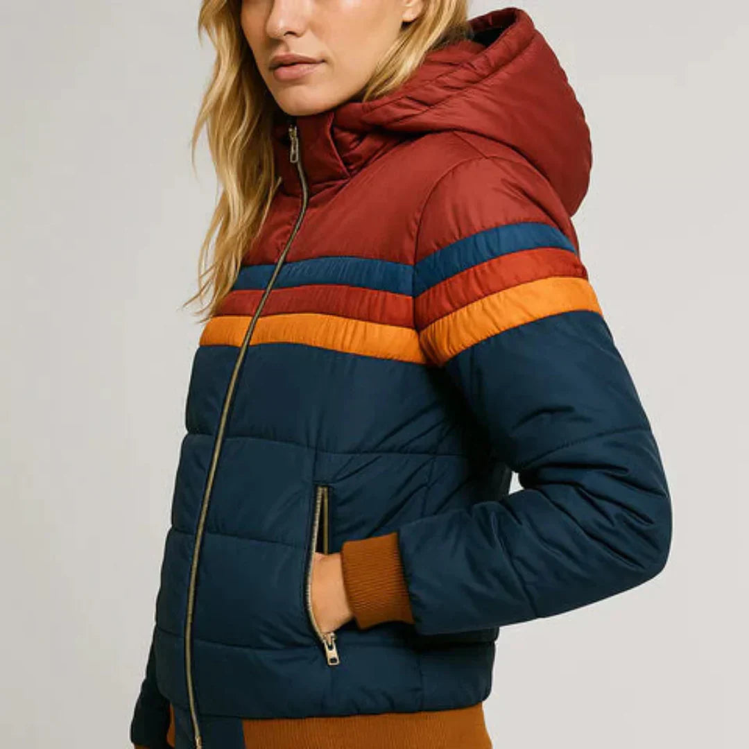 Vicky™ | Veste matelassée rayée au style rétro