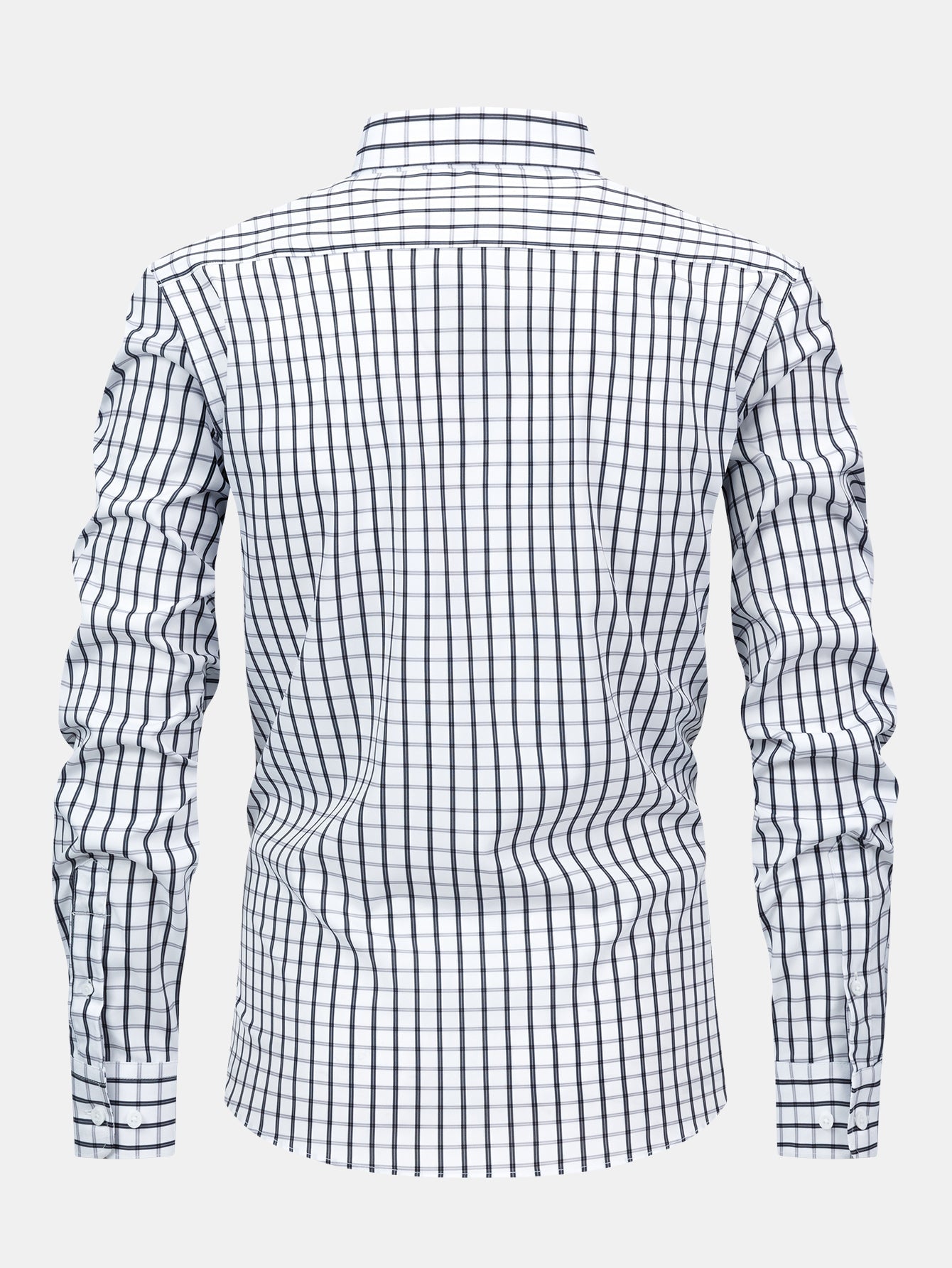 Chemise à carreaux à manches longues avec boutons & Pantalon droit à taille élastique