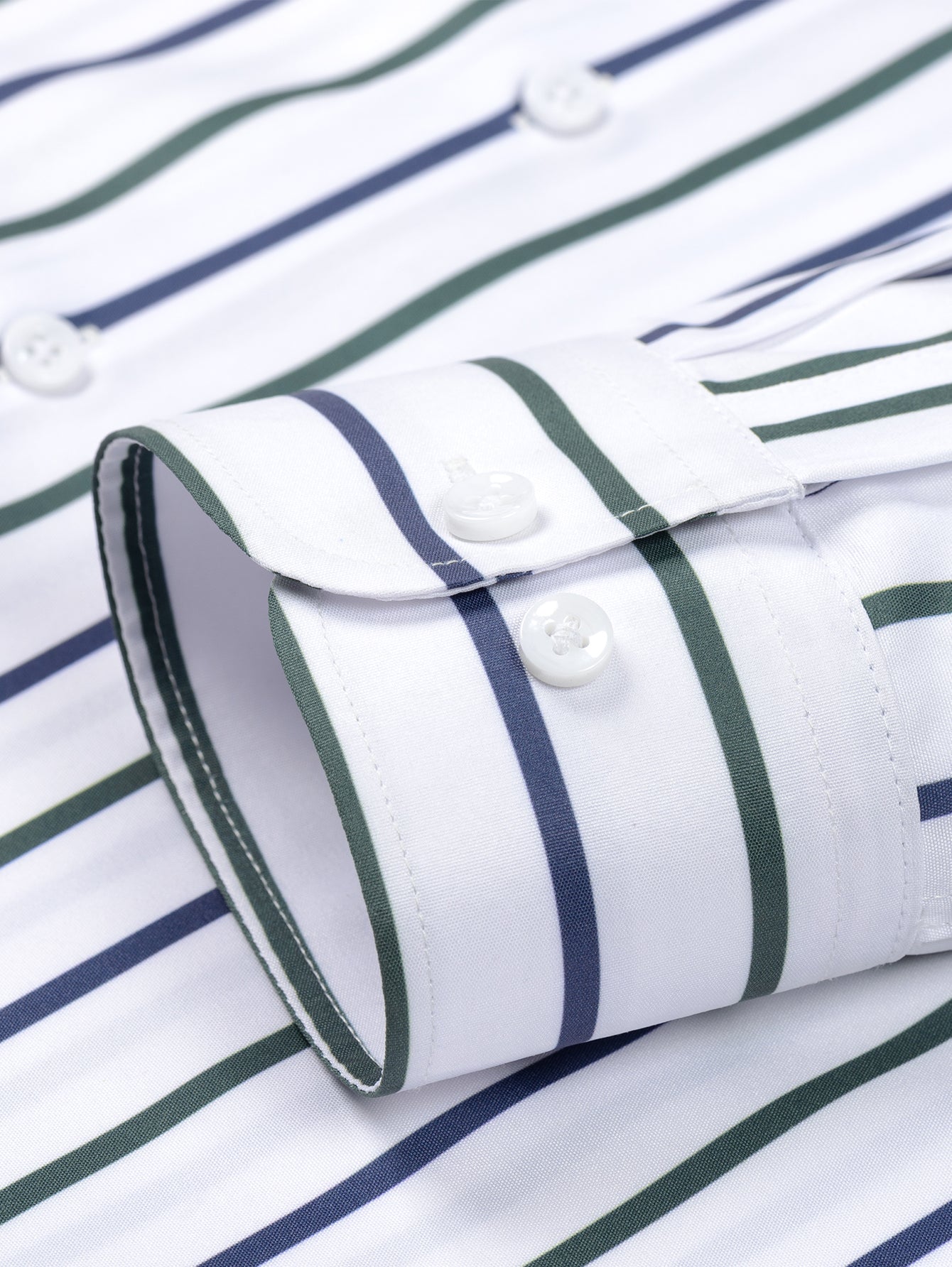 Chemise à rayures à manches longues avec boutons & pantalon fuselé slim fit