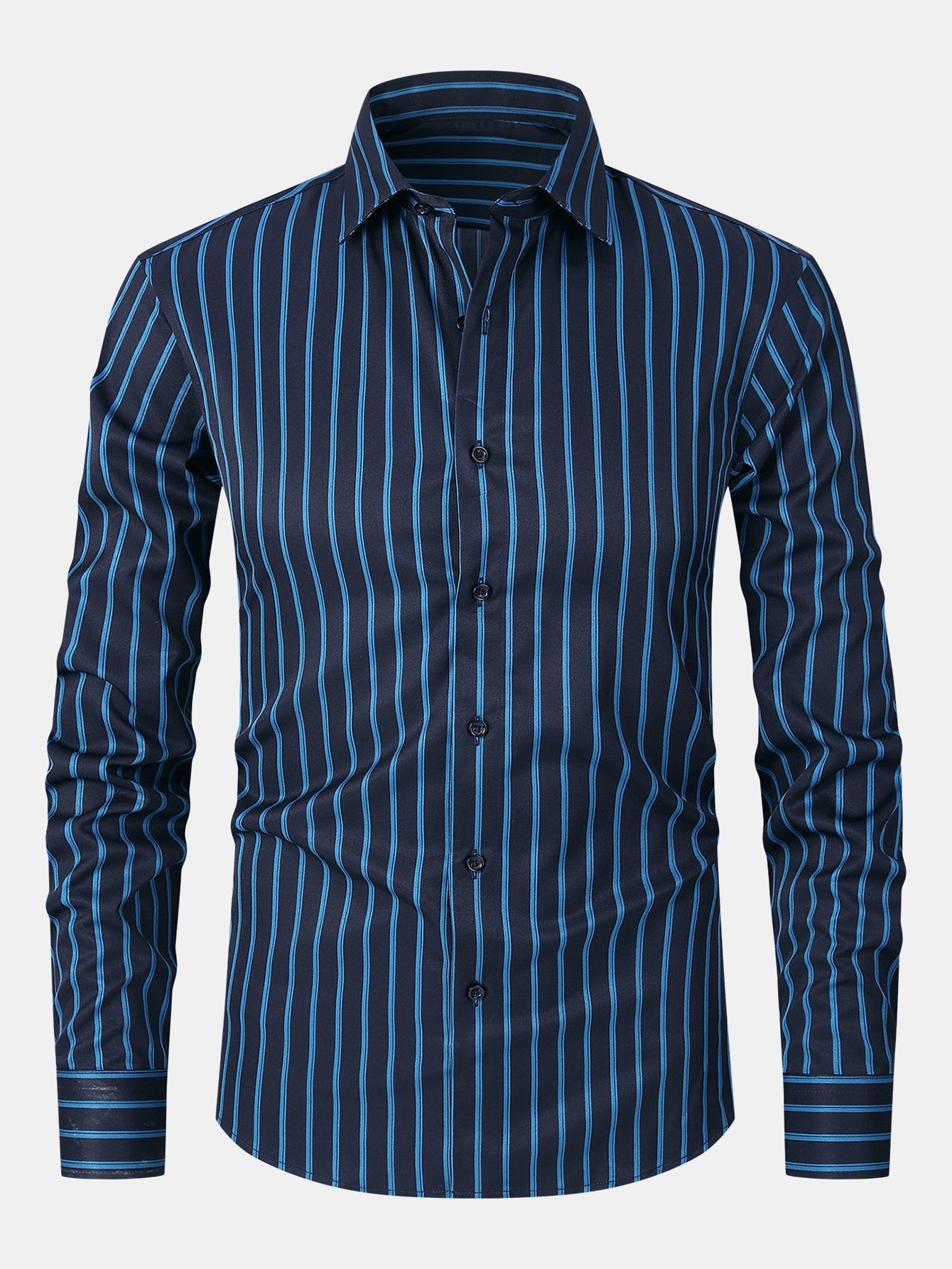Chemise à rayures à manches longues avec boutons