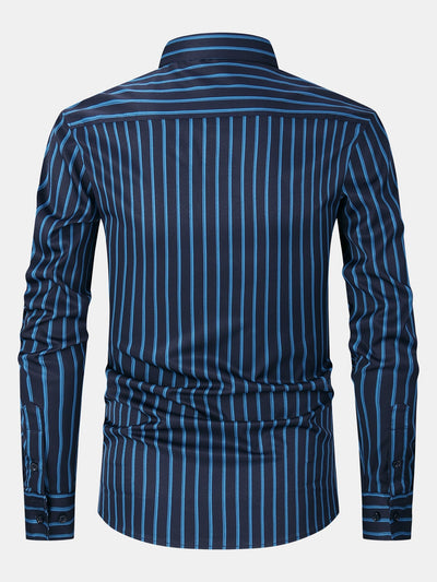 Chemise à rayures à manches longues avec boutons