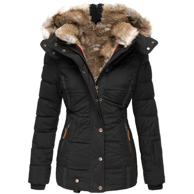 Katia™ – Manteau D'Hiver Doublé de Fourrure