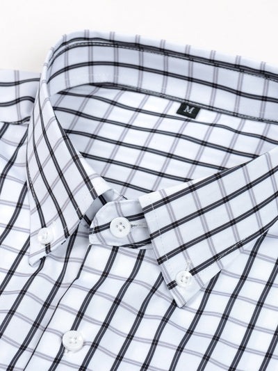Chemise à carreaux à manches longues avec boutons & Pantalon droit à taille élastique